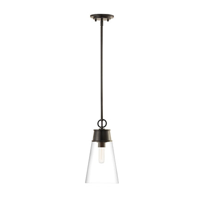 Z-Lite Wentworth 1 Light 8" Pendant in Matte Black/Clear - 2300P8-MB