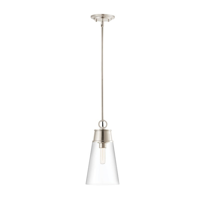 Z-Lite Wentworth 1 Light 8" Pendant in Polished Nickel/Clear - 2300P8-PN