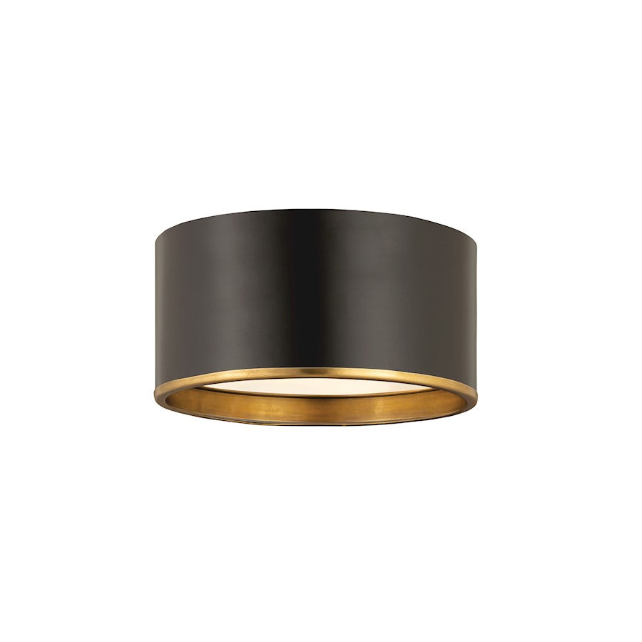 Z-Lite Arlo 2 Light Flush Mount, Matte Black/Rubbed Brass - 2303F2-MB-RB