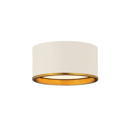 Z-Lite Arlo 2 Light Flush Mount, Matte White/Rubbed Brass - 2303F2-MW-RB