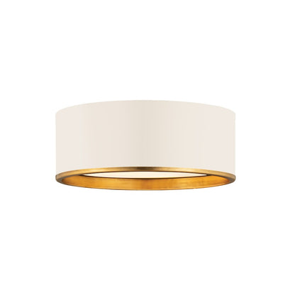 Z-Lite Arlo 3 Light Flush Mount, Matte White/Rubbed Brass - 2303F3-MW-RB