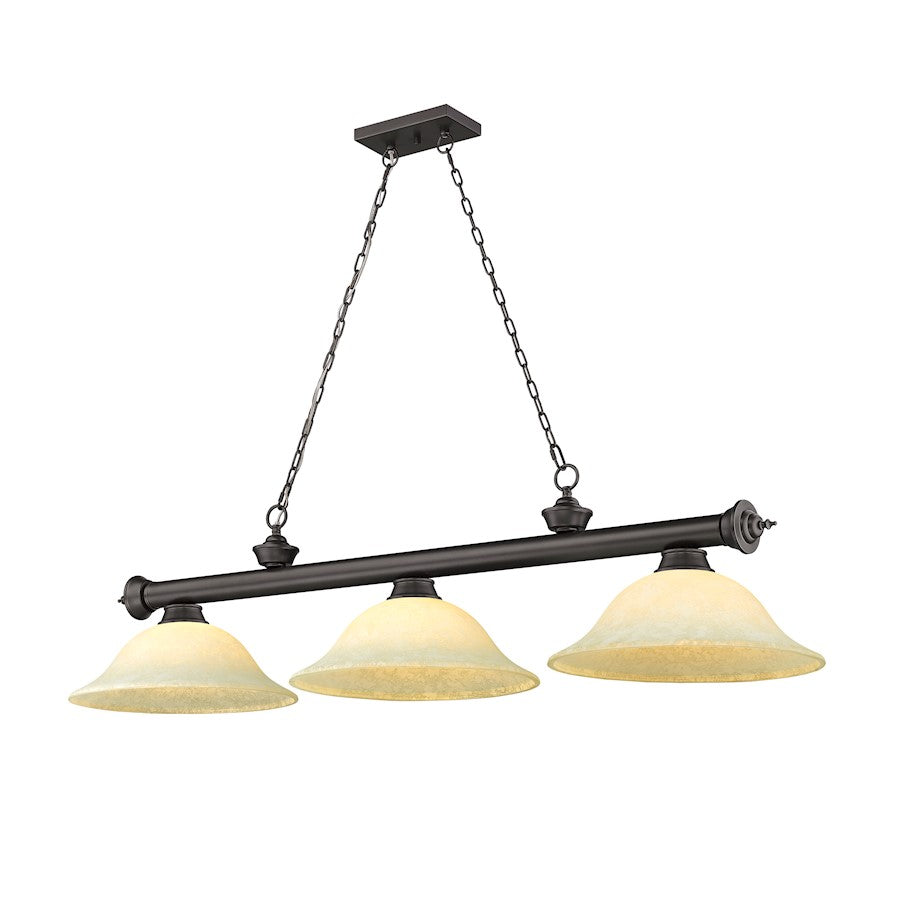 Z-Lite Cordon 3 Light 16" Billiard, Bronze/Golden Mottle - 2306-3BRZ-GM16