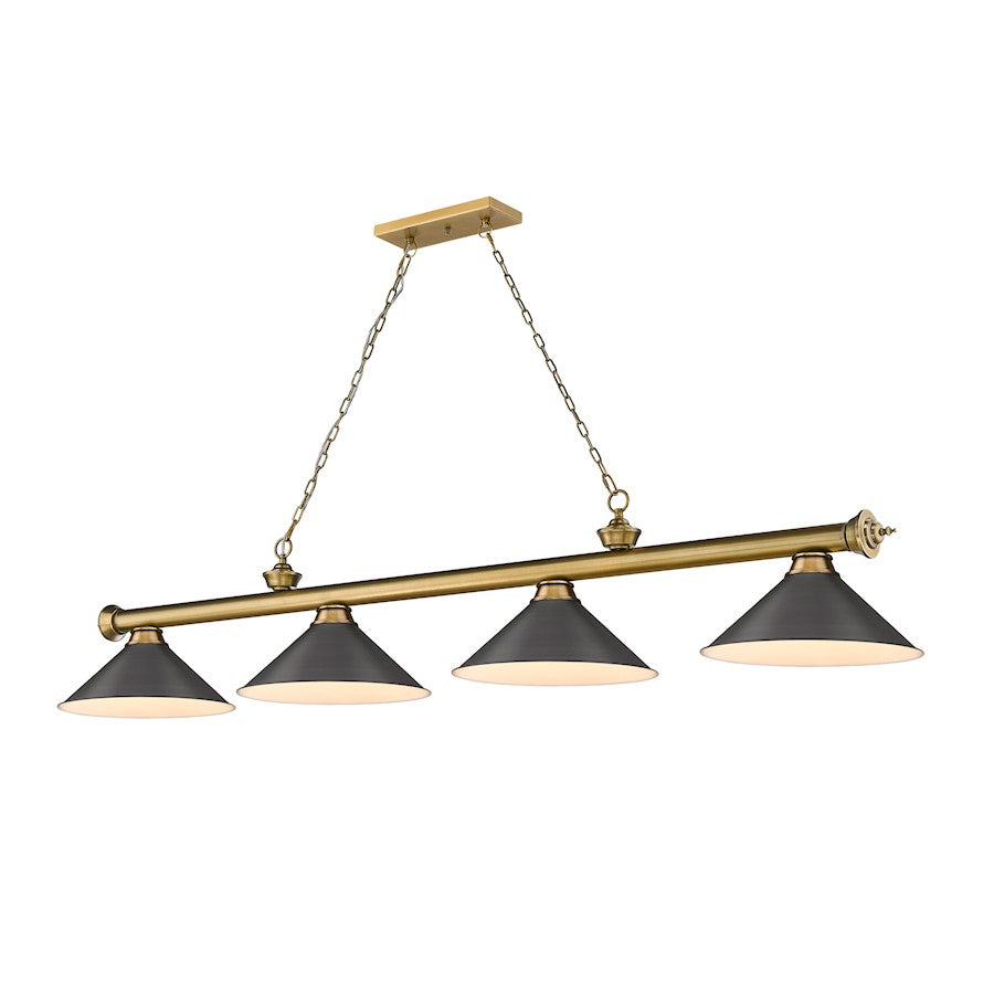 Z-Lite Cordon 4 Light 14" Billiard, Rubbed Brass/Bronze - 2306-4RB-BRZ15