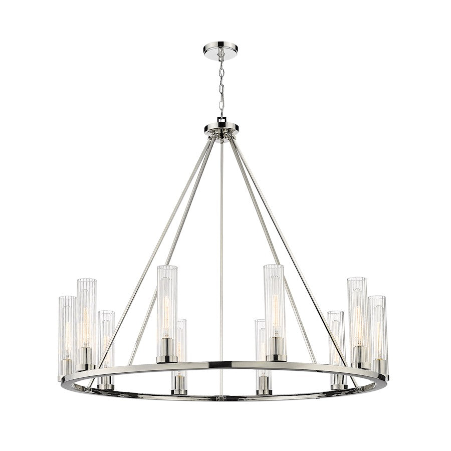 Z-Lite Beau 10 Light Chandelier in Polished Nickel/Clear - 3031-10PN