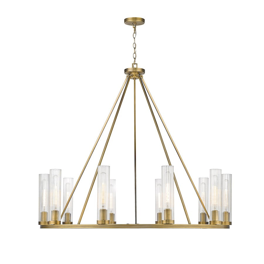 Beau Chandelier, Rubbed Brass