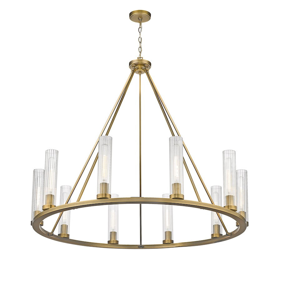 Beau Chandelier, Rubbed Brass