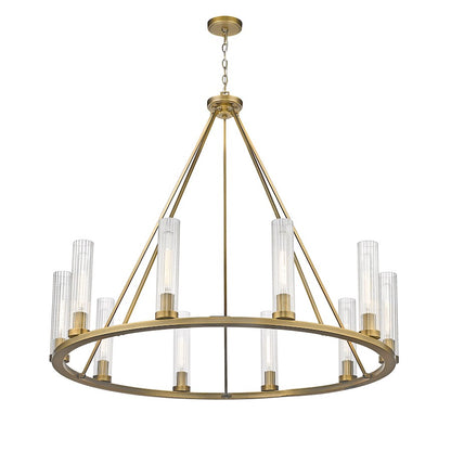 Beau Chandelier, Rubbed Brass