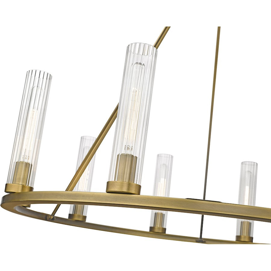 Beau Chandelier, Rubbed Brass