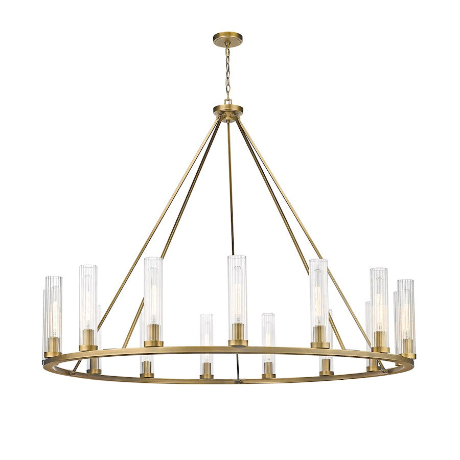 Beau Chandelier, Rubbed Brass