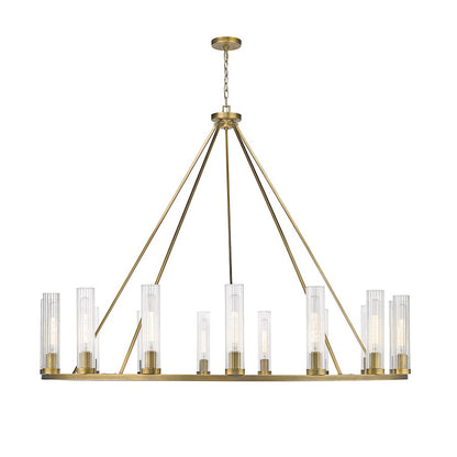 Beau Chandelier, Rubbed Brass