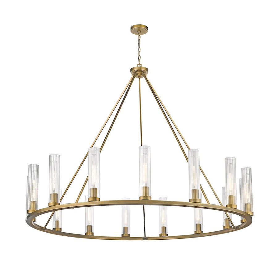 Beau Chandelier, Rubbed Brass