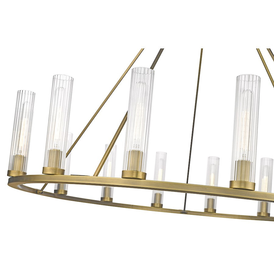 Beau Chandelier, Rubbed Brass