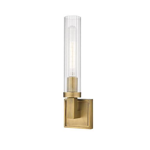 Z-Lite Beau 1 Light Wall Sconce, Rubbed Brass/Clear - 3031-1S-RB