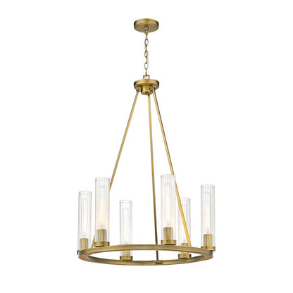 Beau Chandelier, Rubbed Brass