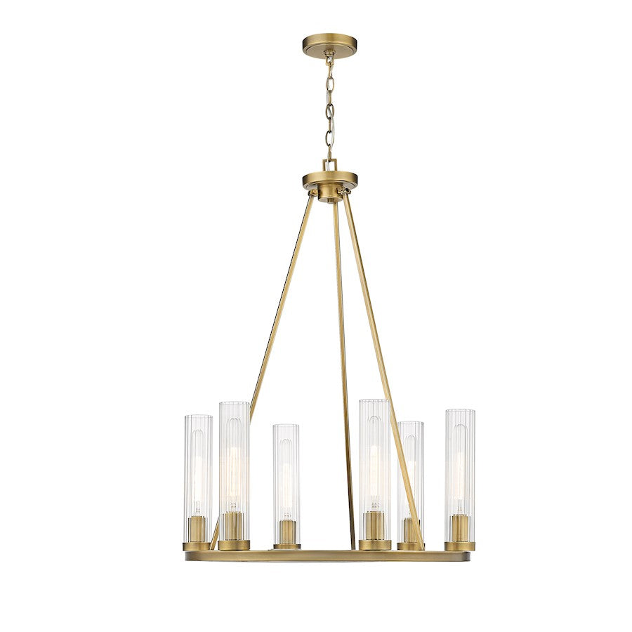 Beau Chandelier, Rubbed Brass