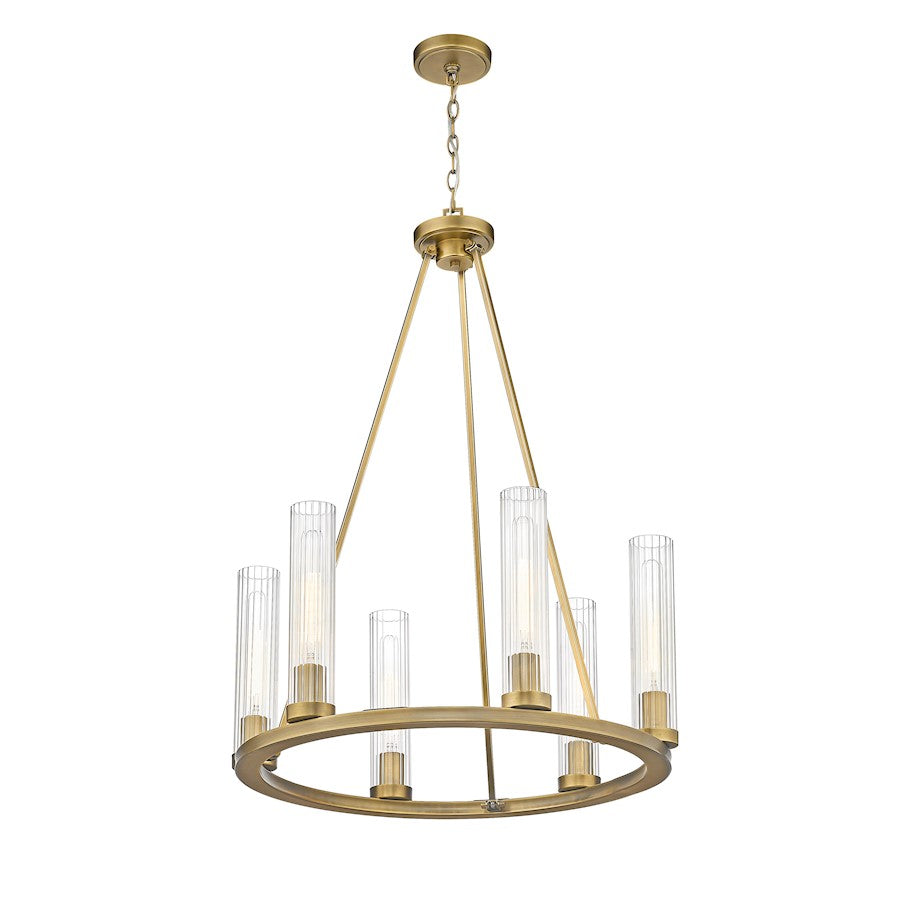 Beau Chandelier, Rubbed Brass