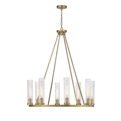 Beau Chandelier, Rubbed Brass