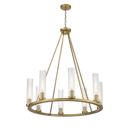 Beau Chandelier, Rubbed Brass