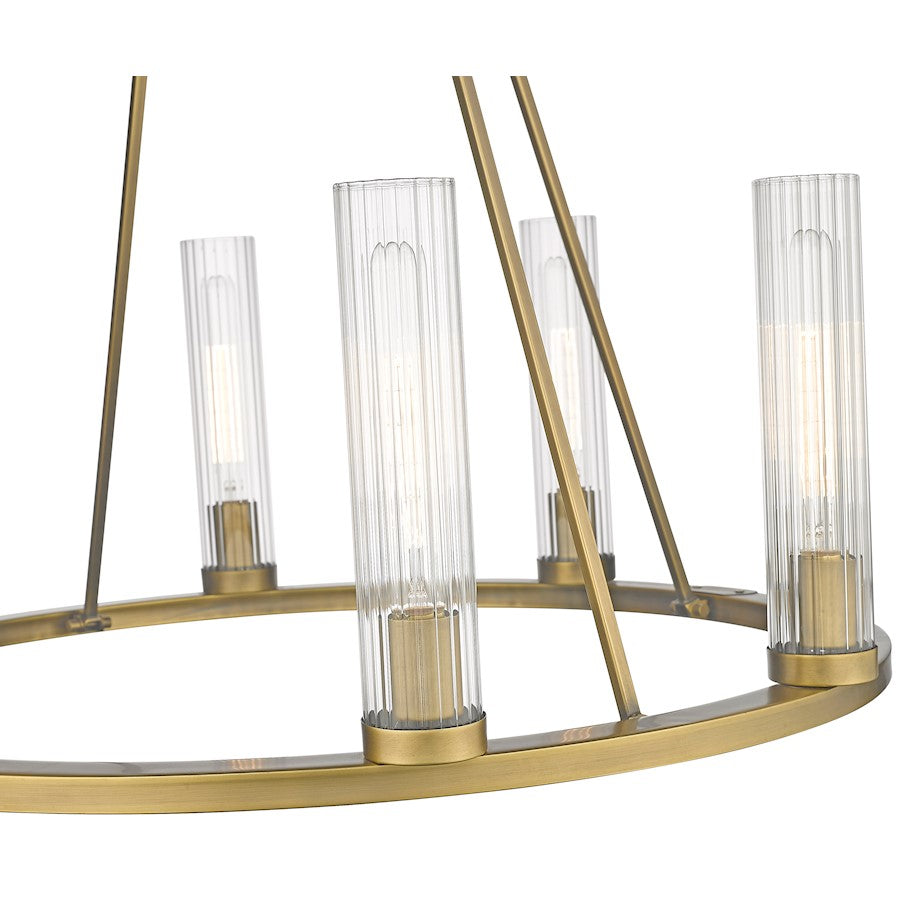 Beau Chandelier, Rubbed Brass