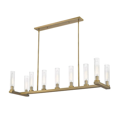 Z-Lite Beau 9 Light Island, Rubbed Brass/Clear - 3031-9L-RB