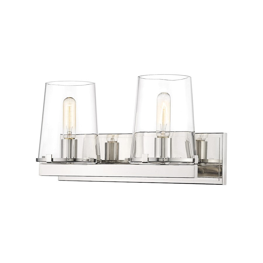 Z-Lite Callista 2 Light Vanity in Polished Nickel/Clear - 3032-2V-PN