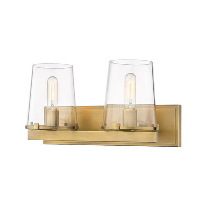 Z-Lite Callista 2 Light Vanity, Rubbed Brass/Clear - 3032-2V-RB