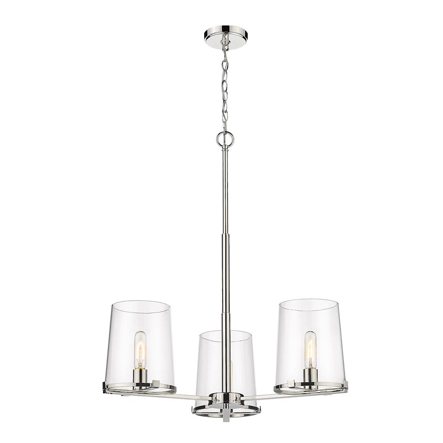 Z-Lite Callista 3 Light Chandelier in Polished Nickel/Clear - 3032-3PN