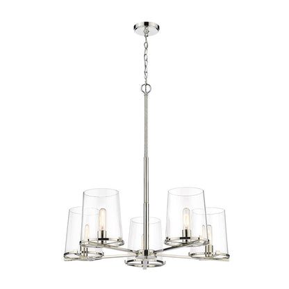 Z-Lite Callista 5 Light Chandelier in Polished Nickel/Clear - 3032-5PN