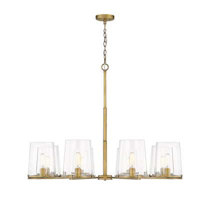 Callista Chandelier, Rubbed Brass