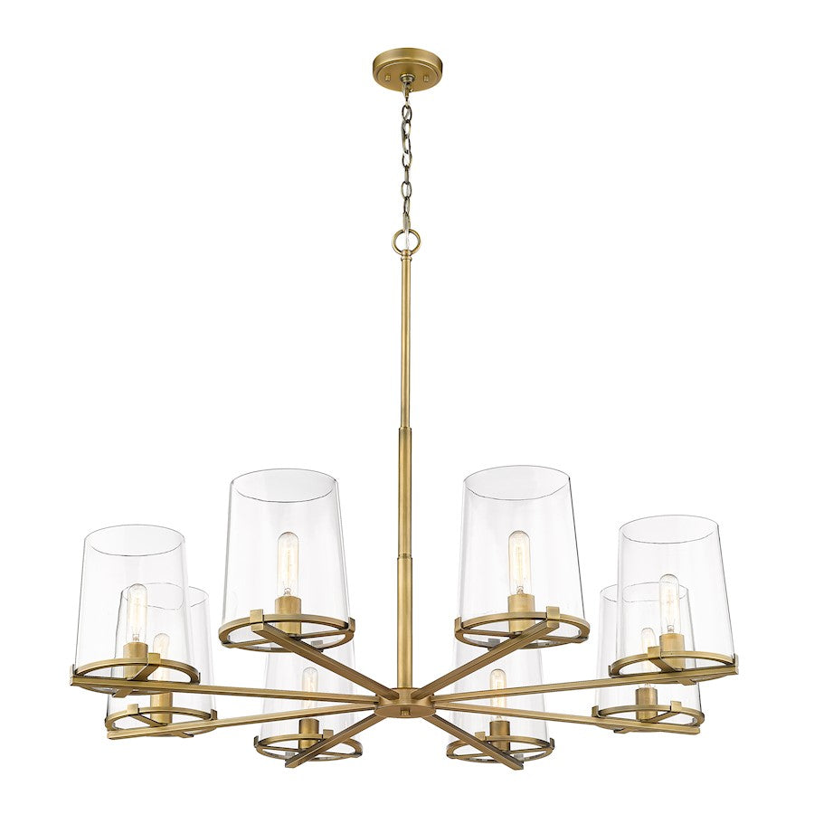 Callista Chandelier, Rubbed Brass