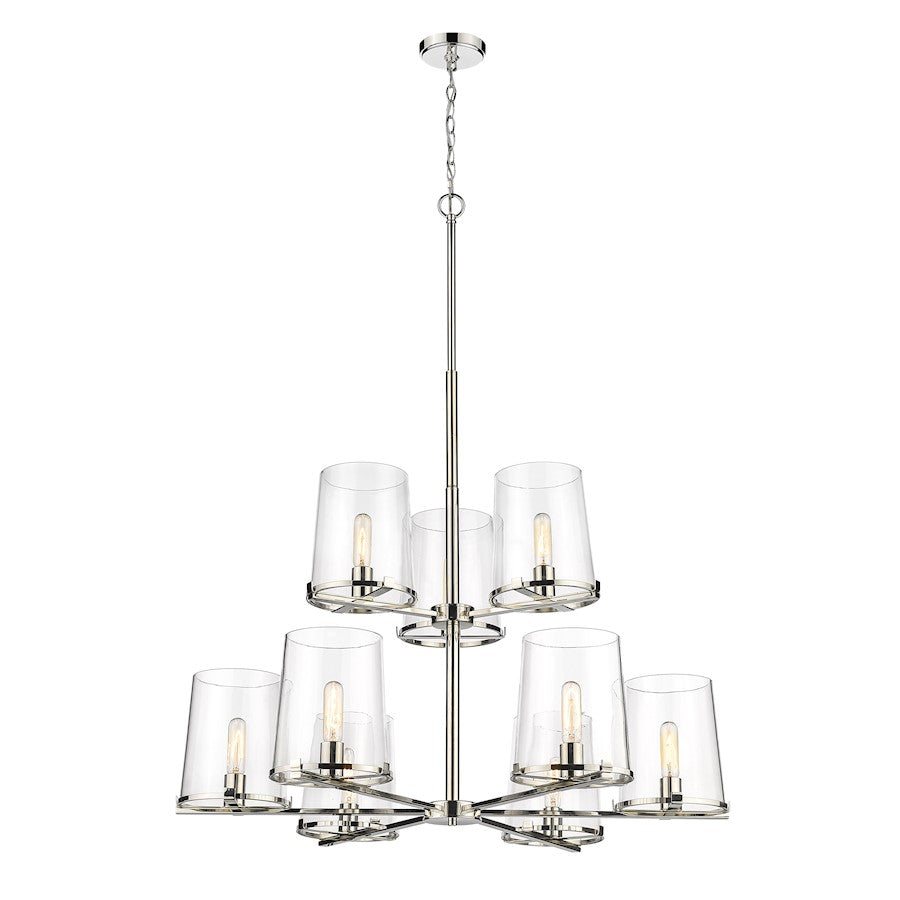 Z-Lite Callista 9 Light Chandelier in Polished Nickel/Clear - 3032-9PN