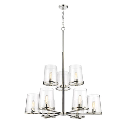 Z-Lite Callista 9 Light Chandelier in Polished Nickel/Clear - 3032-9PN