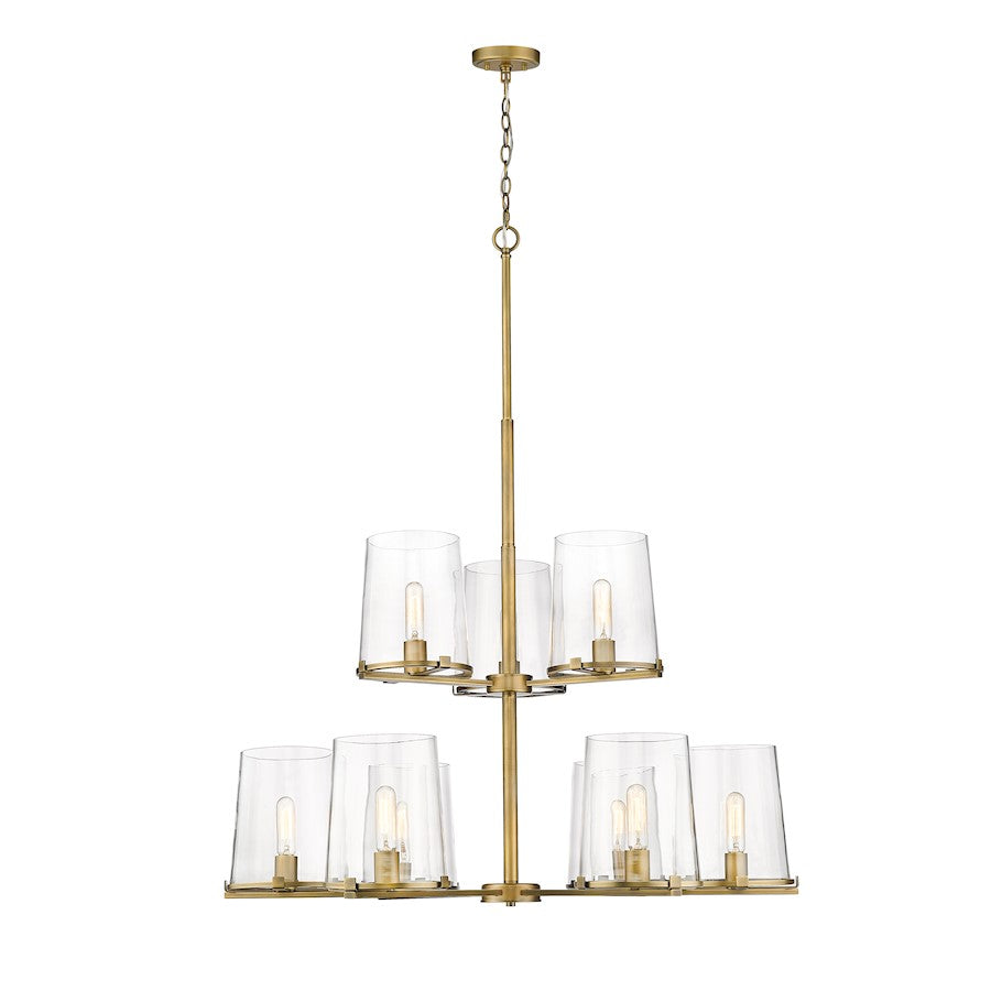 Callista Chandelier, Rubbed Brass