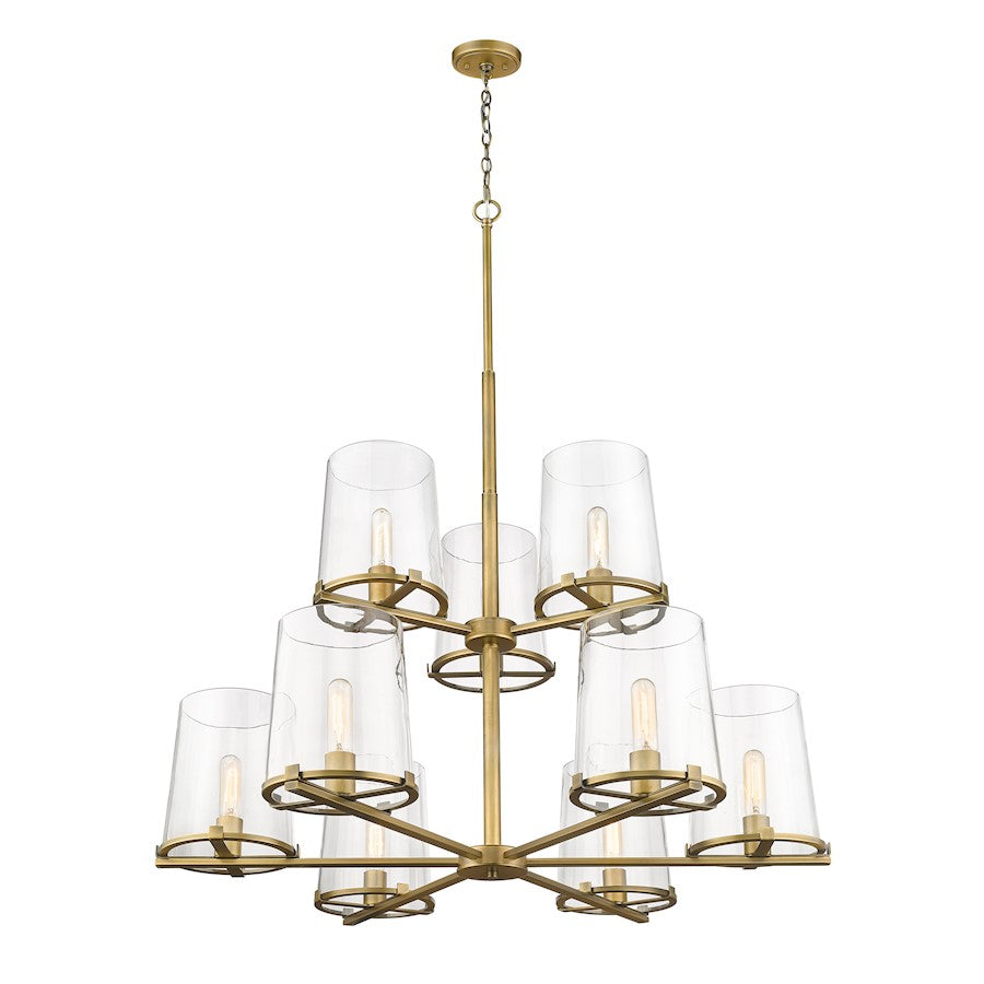 Callista Chandelier, Rubbed Brass