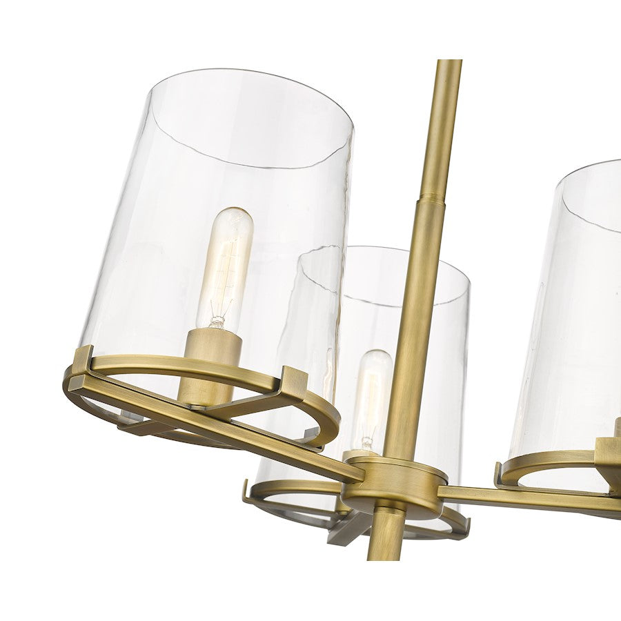 Callista Chandelier, Rubbed Brass