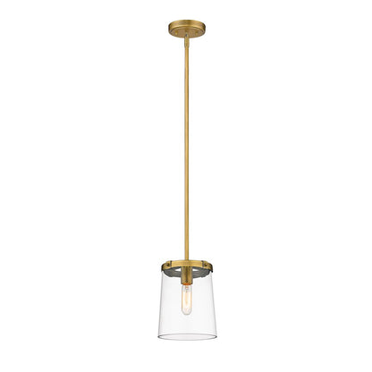 Z-Lite Callista 1 Light Mini Pendant, Rubbed Brass/Clear - 3032MP-RB