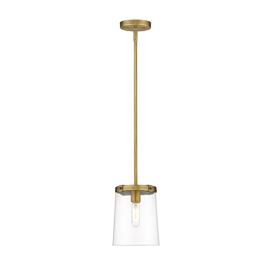 1 Light Mini Pendant, Rubbed Brass