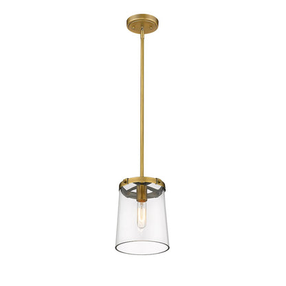 1 Light Mini Pendant, Rubbed Brass