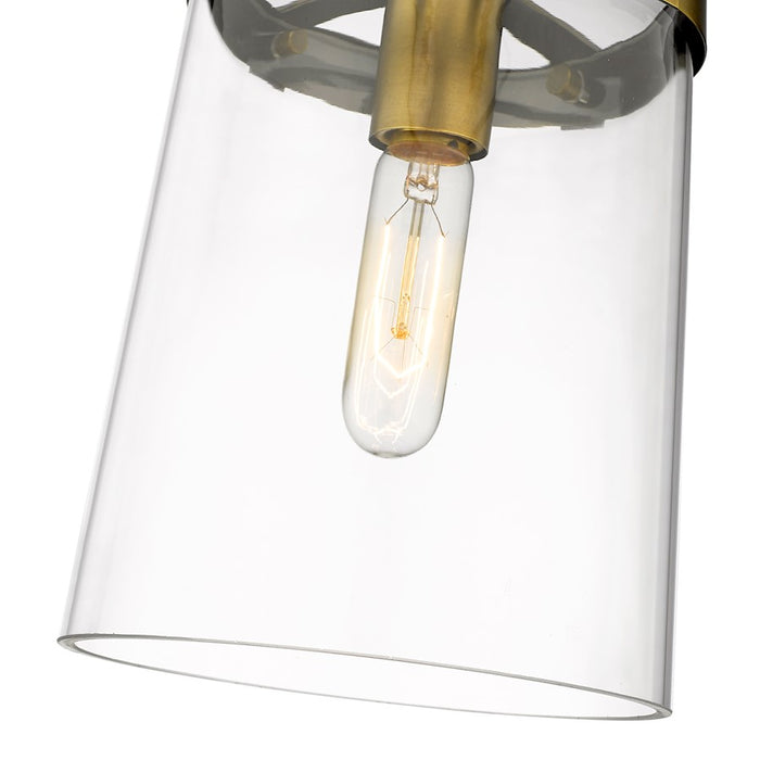 Z-Lite Callista 1 Light Mini Pendant, Rubbed Brass/Clear