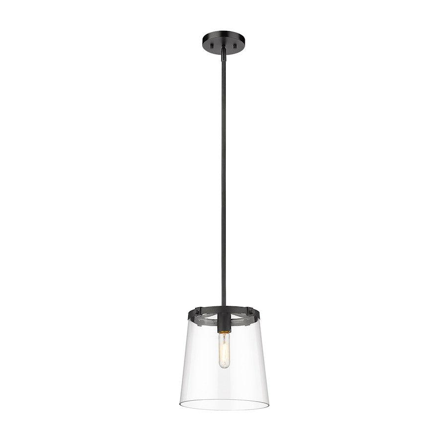 Z-Lite Callista 1 Light Pendant in Matte Black/Clear - 3032P10-MB