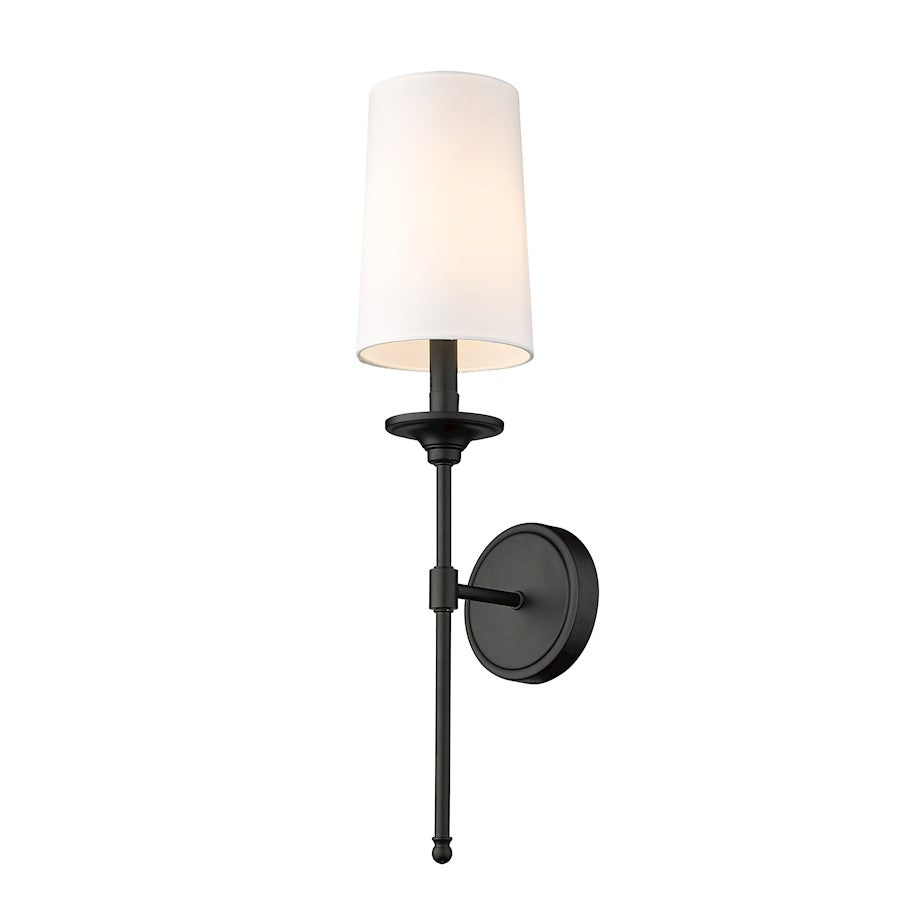 Z-Lite Emily 1 Light Wall Sconce, Matte Black/Off White - 3033-1S-MB