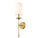 Z-Lite Emily 1 Light Wall Sconce, Rubbed Brass/Off White - 3033-1S-RB