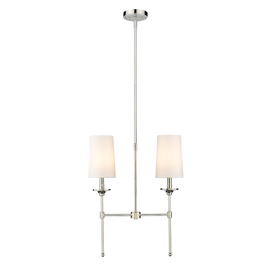 2 Light Chandelier, Off White