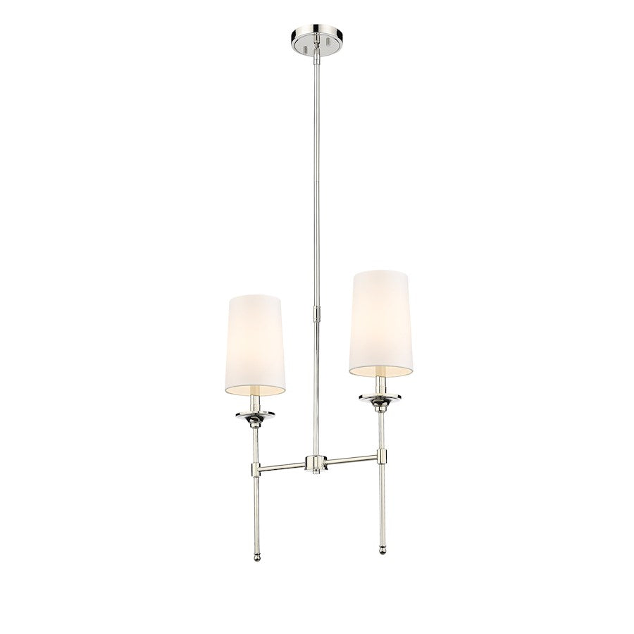 2 Light Chandelier, Off White