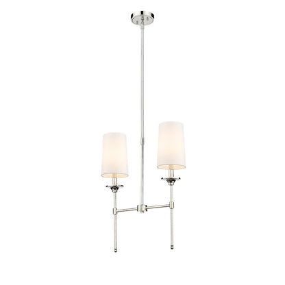 2 Light Chandelier, Off White