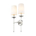 Z-Lite Emily 2 Light Wall Sconce, Polished Nickel/Off White - 3033-2S-PN