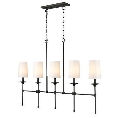 Z-Lite Emily 5 Light Chandelier, Matte Black/Off White - 3033-5L-MB