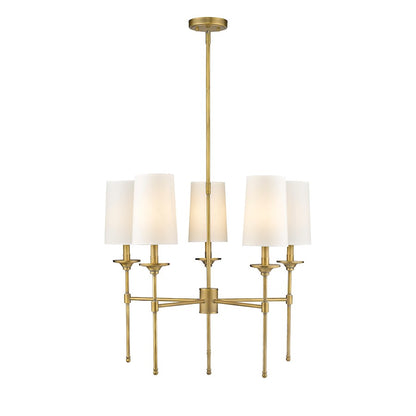 5 Light 28" Chandelier, Off White