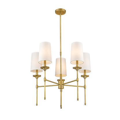 5 Light 28" Chandelier, Off White