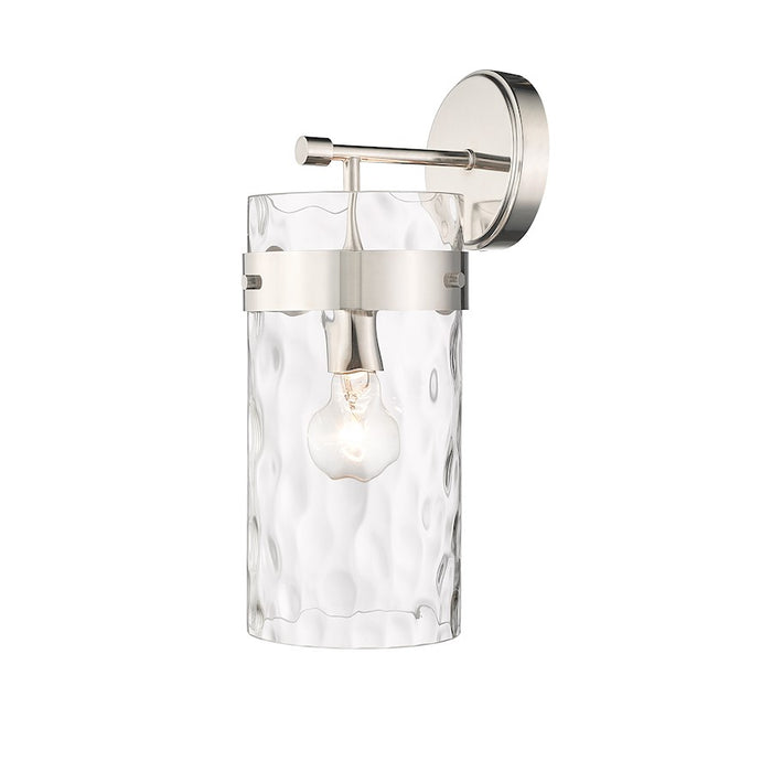 Z-Lite Fontaine 1 Light 7.75" Wall Sconce, Polished Nickel/Clear - 3035-1SL-PN